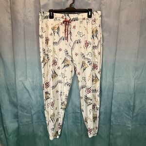 Wizarding World WOMEN'S JOGGER PJ HARRY POTTER PAJAMA SLEEP PANTS WHITE XL 16/18